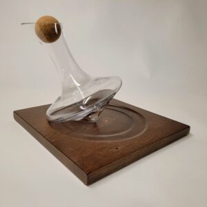 WINE DECANTER ON WALNUT BOARD
