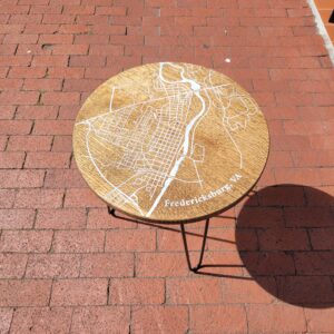 Custom Map End Table Fraser Wood Elements