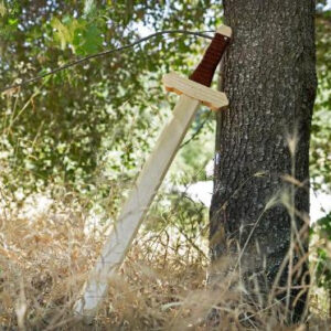 Wooden Sword With Leather Handle